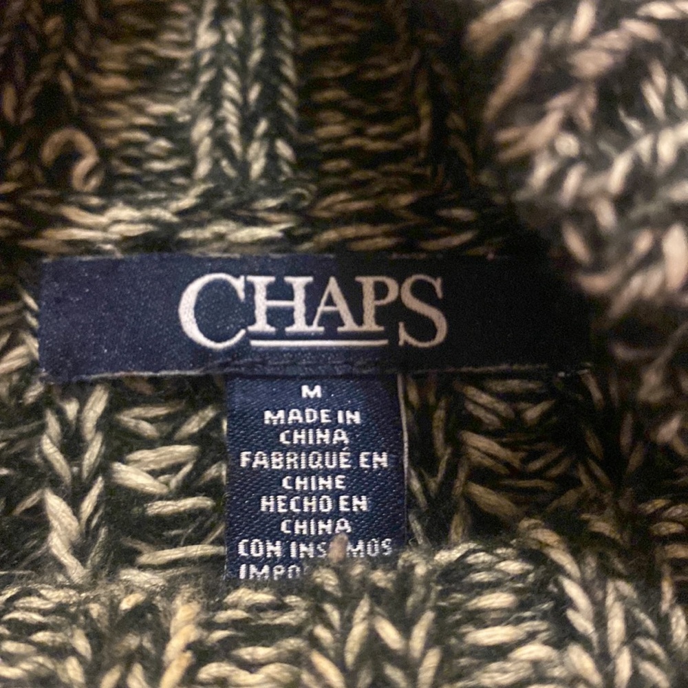 Gently Used Beautiful Chaps Black & White Bell Sleeve Sweater - Picture 4 of 5